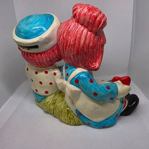 Vintage Raggedy Ann & Andy Piggy Bank "I Love You" 1970s Bobbs-Merrill Co. Korea - Picture 7 of 16